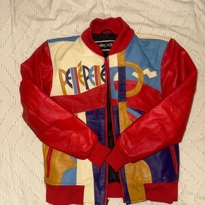 BRAND NEW !! Never worn Pelle Pelle Picasso unisex Multicolor Leather Jacket